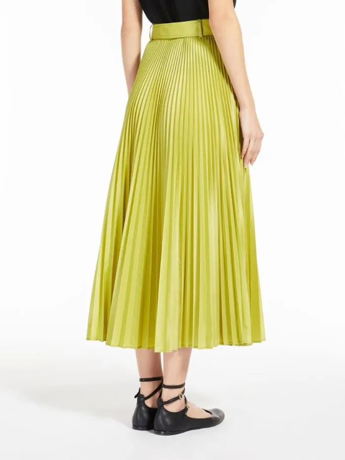 Woman Pleated Silk Blend Skirt Lemon Maxmara Skirts Woman Pleated Silk Blend Skirt Lemon Maxmara Skirts