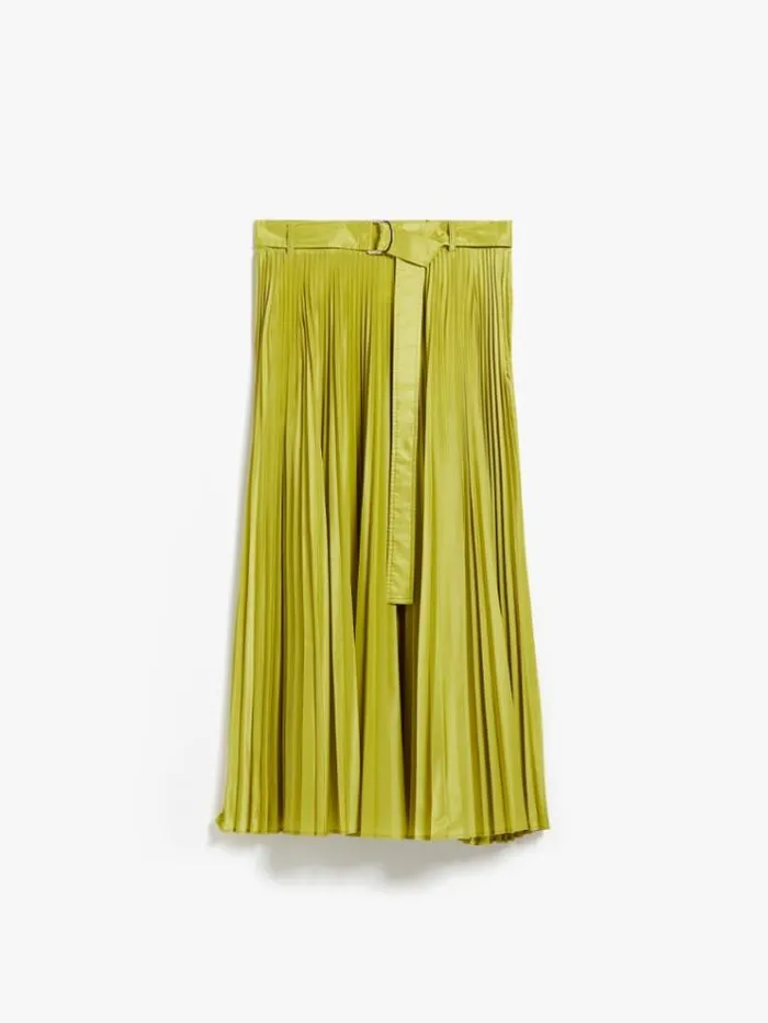 Woman Pleated Silk Blend Skirt Lemon Maxmara Skirts Woman Pleated Silk Blend Skirt Lemon Maxmara Skirts