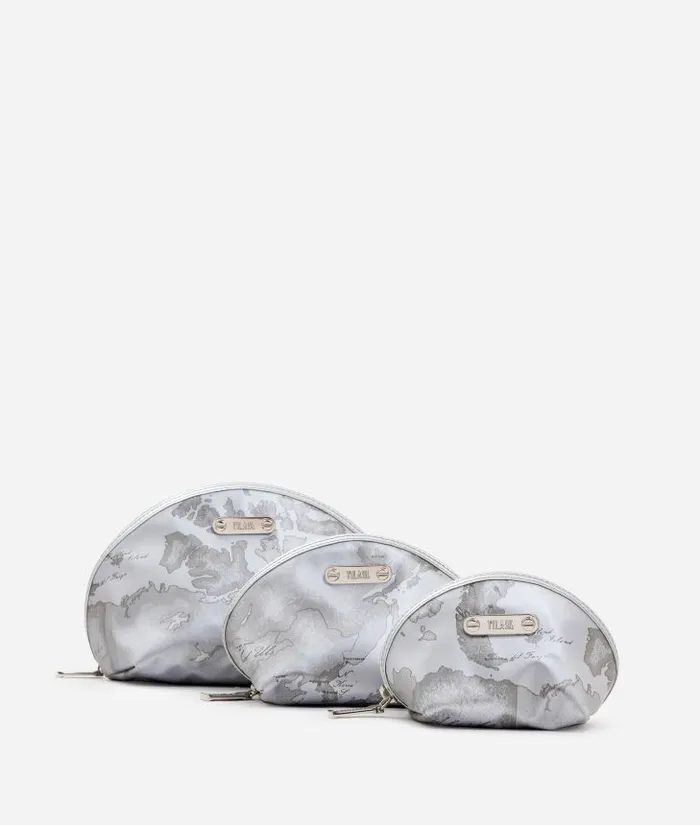 Woman Pouches and Toiletry Bags Alviero Martini Small Case Kit 3 Pouches In Pearl Grey Rubberized Fabric Woman Pouches and Toiletry Bags Alviero Martini Small Case Kit 3 Pouches In Pearl Grey Rubberized Fabric