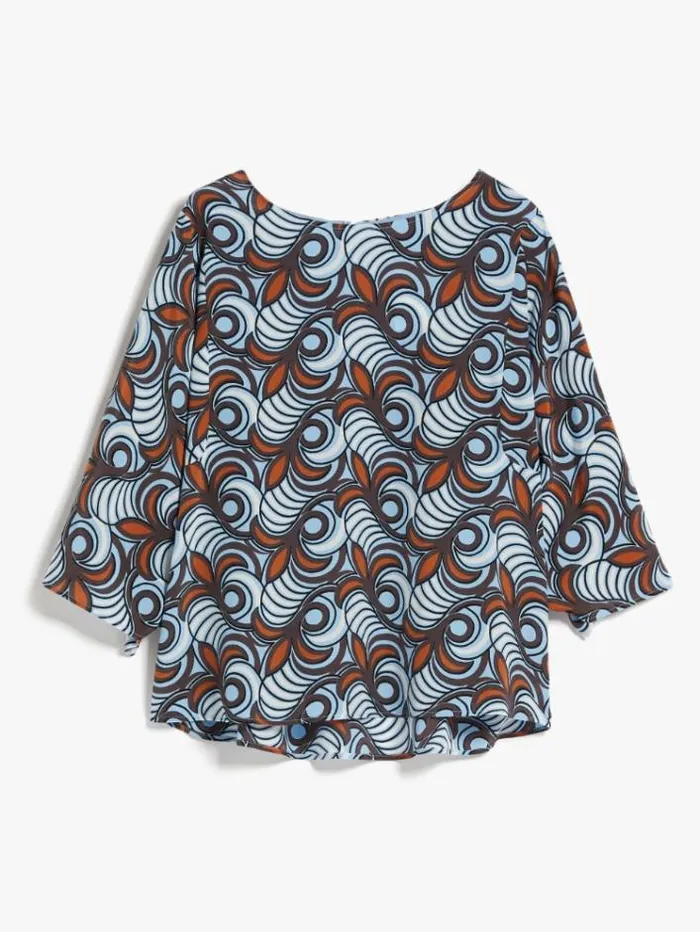Woman Printed Silk Blouse Tobacco Maxmara Shirts And Tops Woman Printed Silk Blouse Tobacco Maxmara Shirts And Tops