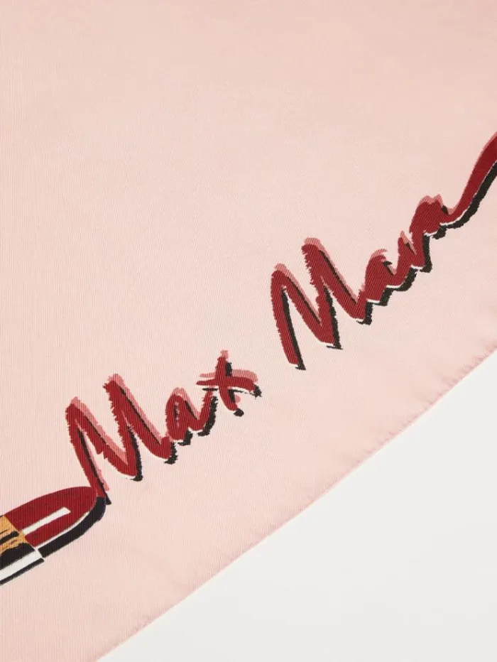 Woman Printed Silk Foulard Pink Maxmara Scarves And Foulards