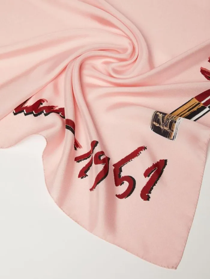 Woman Printed Silk Foulard Pink Maxmara Scarves And Foulards Woman Printed Silk Foulard Pink Maxmara Scarves And Foulards