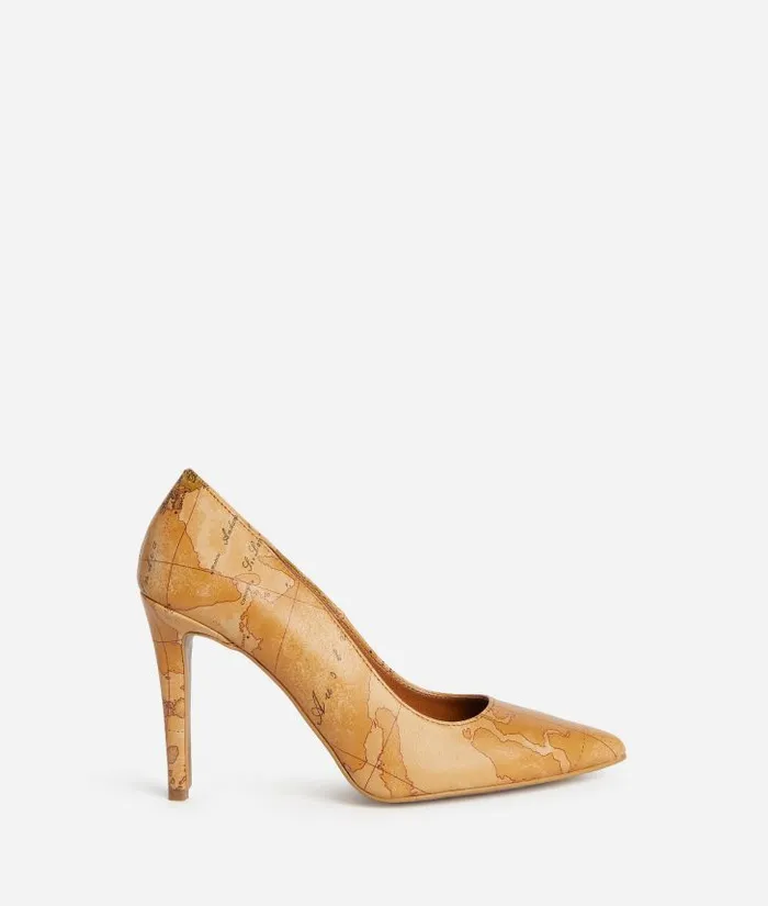 Woman Pumps Alviero Martini HighHeel Napa Leather Court Shoes Geo Classic