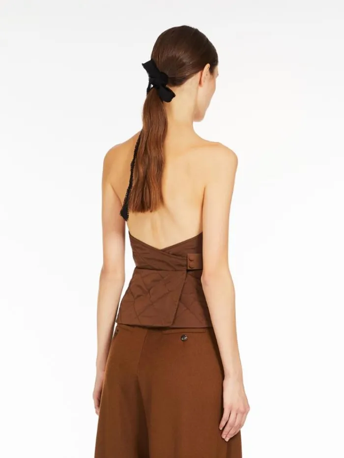Woman Quilted Taffeta Bustier Tobacco Maxmara Shirts And Tops Woman Quilted Taffeta Bustier Tobacco Maxmara Shirts And Tops