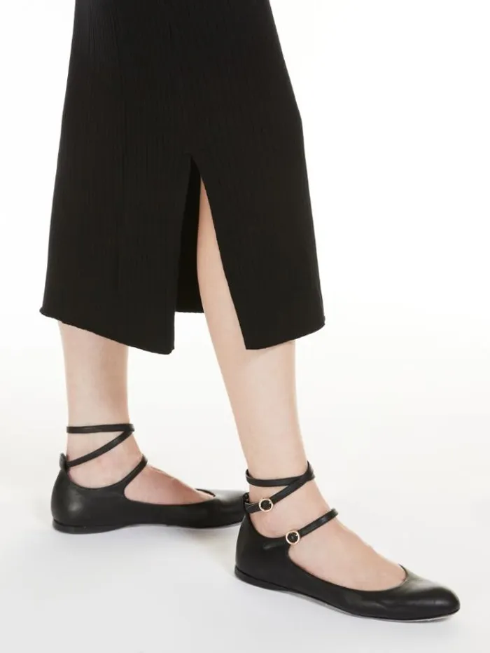 Woman Ribknit Viscose Pencil Skirt Black Maxmara Skirts