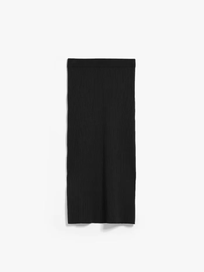 Woman Ribknit Viscose Pencil Skirt Black Maxmara Skirts