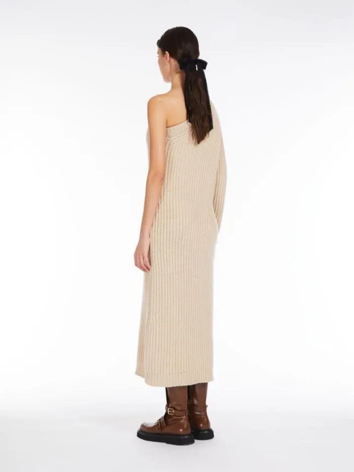 Woman Ribbed Wool And Cashmere Oneshoulder Dress Honey Maxmara Dresses Woman Ribbed Wool And Cashmere Oneshoulder Dress Honey Maxmara Dresses