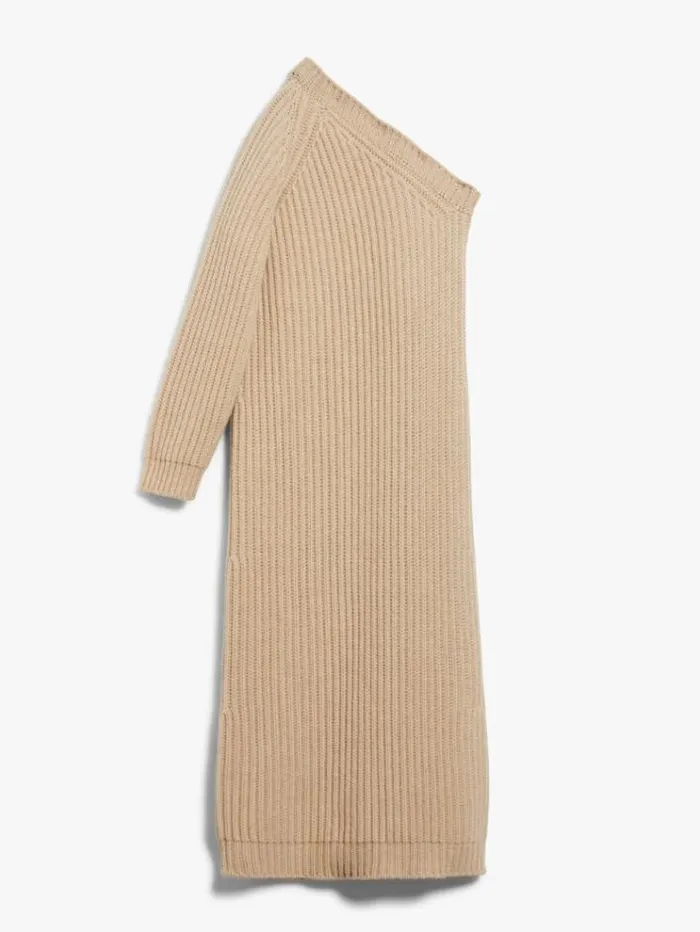 Woman Ribbed Wool And Cashmere Oneshoulder Dress Honey Maxmara Dresses Woman Ribbed Wool And Cashmere Oneshoulder Dress Honey Maxmara Dresses