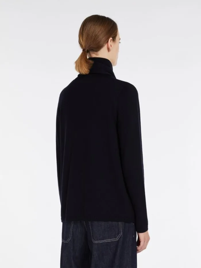 Woman Scarfdetail Wool Poloneck Sweater Ultramarine Maxmara Knitwear And Sweatshirts Woman Scarfdetail Wool Poloneck Sweater Ultramarine Maxmara Knitwear And Sweatshirts