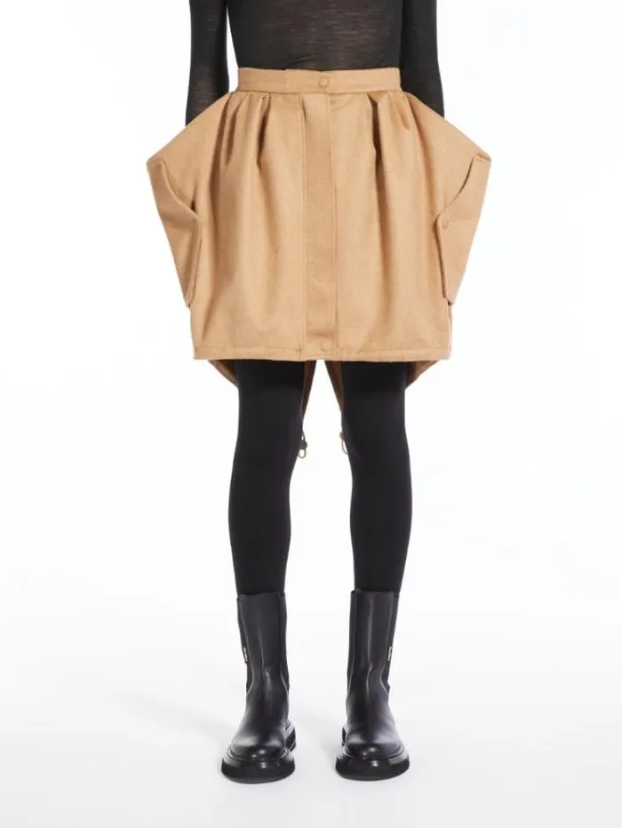 Woman Short Camel Colour Skirt Camel Maxmara Skirts