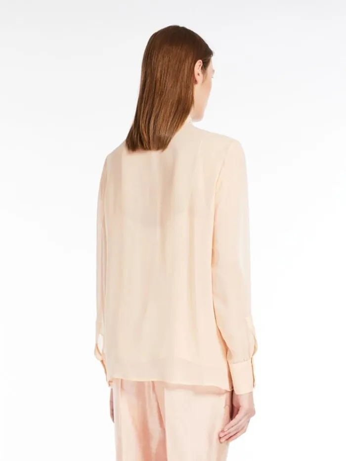 Woman Silk Georgette Shirt Powder Maxmara Shirts And Tops Woman Silk Georgette Shirt Powder Maxmara Shirts And Tops