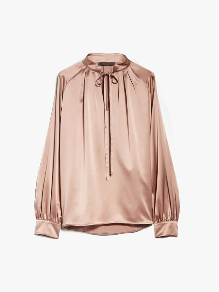 Woman Silk Satin Shirt Pink Maxmara Shirts And Tops Woman Silk Satin Shirt Pink Maxmara Shirts And Tops