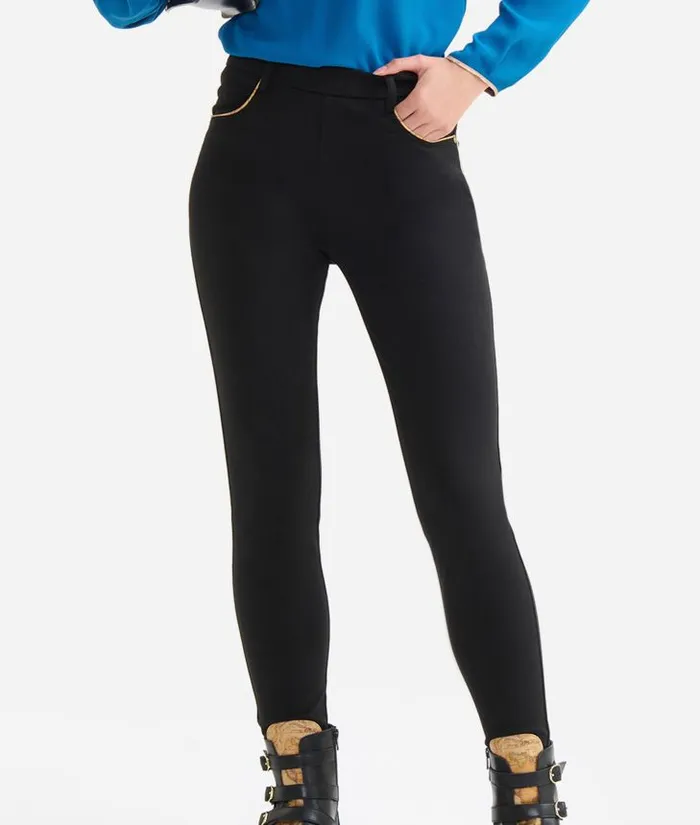 Woman Skirts and Trousers Alviero Martini Punto Milano Jersey Slim Trousers Black