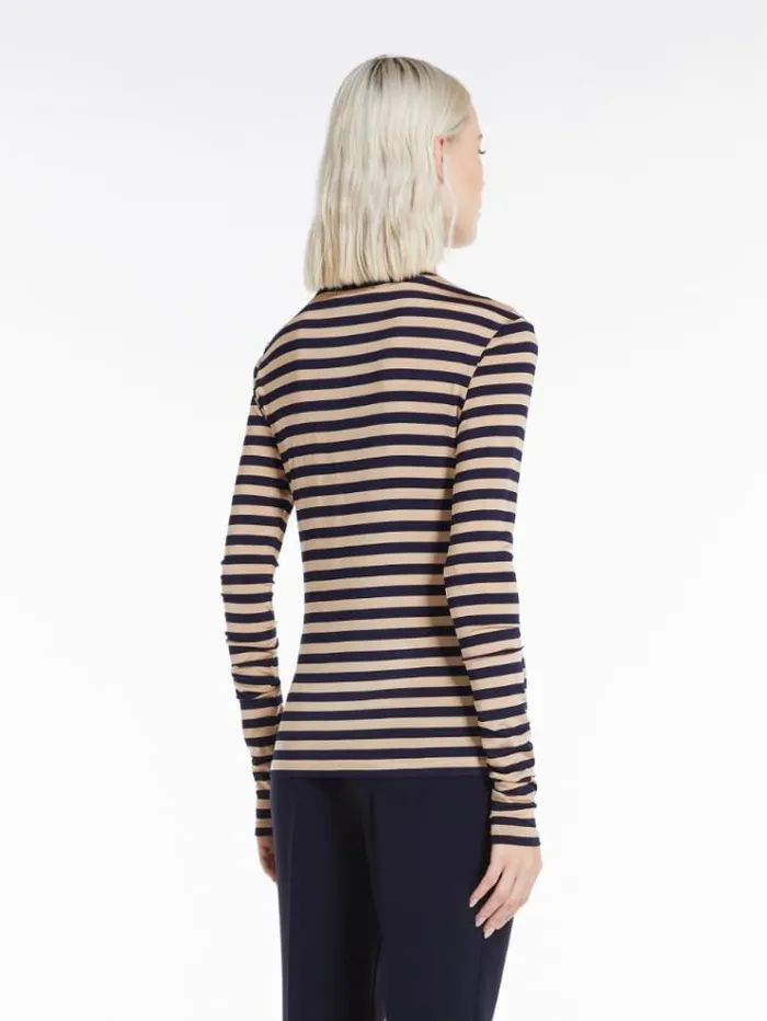 Woman Slimfit Viscose Jersey Tshirt Navy Maxmara Tshirts Woman Slimfit Viscose Jersey Tshirt Navy Maxmara Tshirts