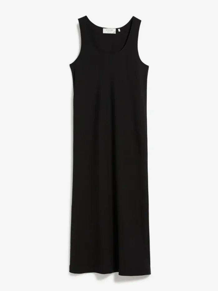 Woman Stretch Silk Sleeveless Dress Black Maxmara Dresses Woman Stretch Silk Sleeveless Dress Black Maxmara Dresses