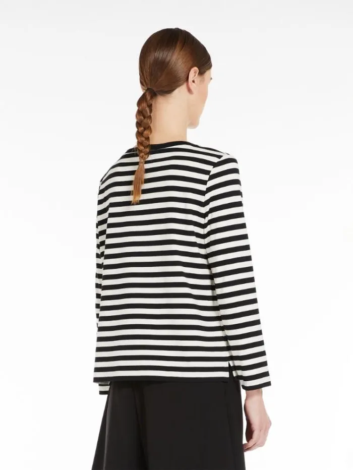 Woman Striped Jersey Tshirt Ivory Maxmara Tshirts Woman Striped Jersey Tshirt Ivory Maxmara Tshirts