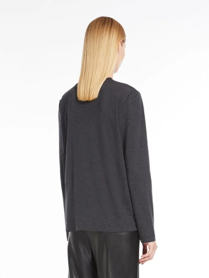 Woman Studded Jersey Tshirt Dark Grey Maxmara Tshirts Woman Studded Jersey Tshirt Dark Grey Maxmara Tshirts