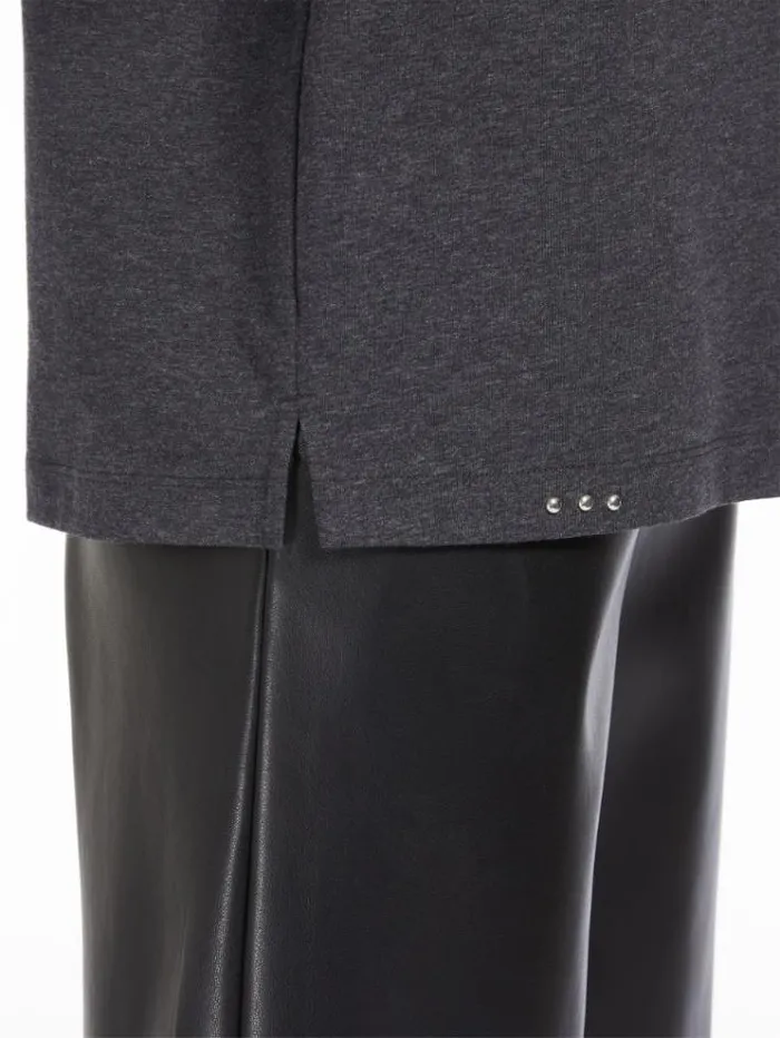 Woman Studded Jersey Tshirt Dark Grey Maxmara Tshirts Woman Studded Jersey Tshirt Dark Grey Maxmara Tshirts