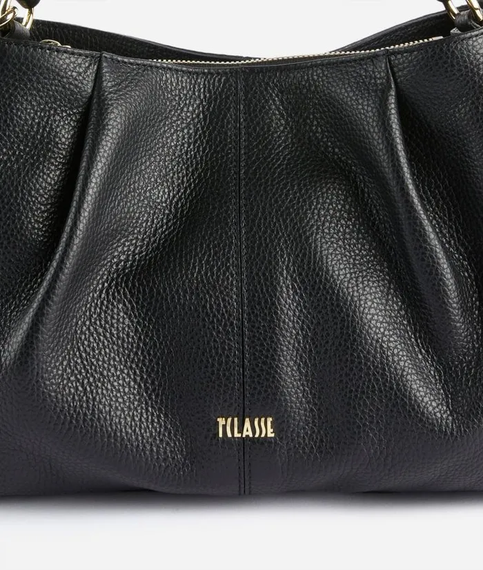 Woman Top Handle Bags Alviero Martini Universe Leather Bowler Bag With Crossbody Strap Black