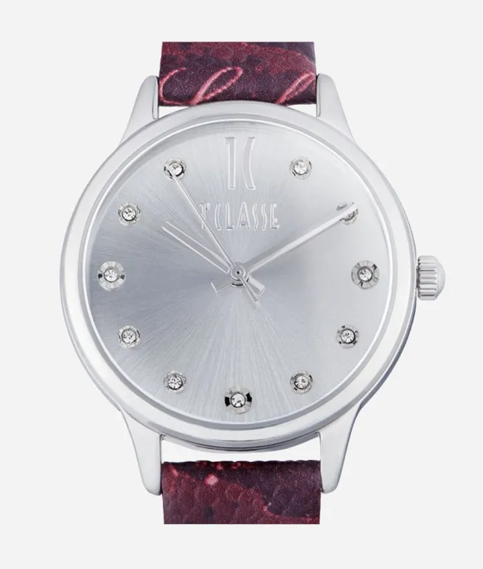 Woman Watches Alviero Martini Formentera Watch With Strap In Geo Rouge Print Leather