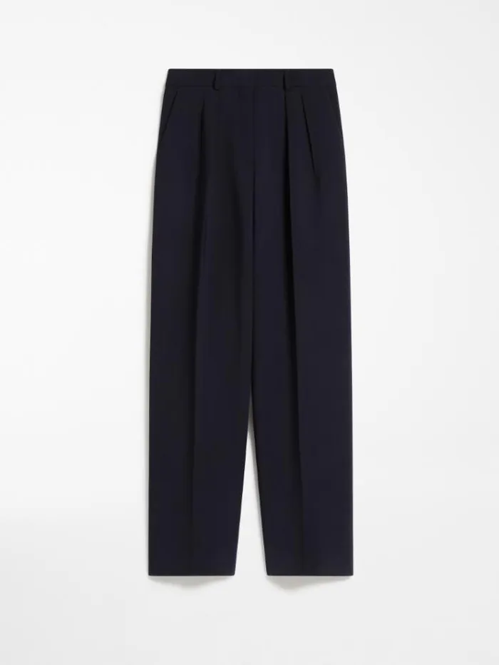 Woman Widefit Stretch Wool Trousers Black Maxmara Trousers Woman Widefit Stretch Wool Trousers Black Maxmara Trousers