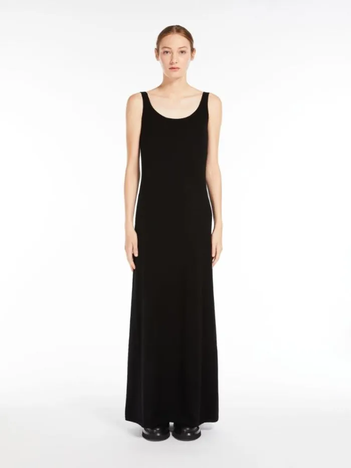 Woman Wool And Cashmere Slip Dress Black Maxmara Dresses