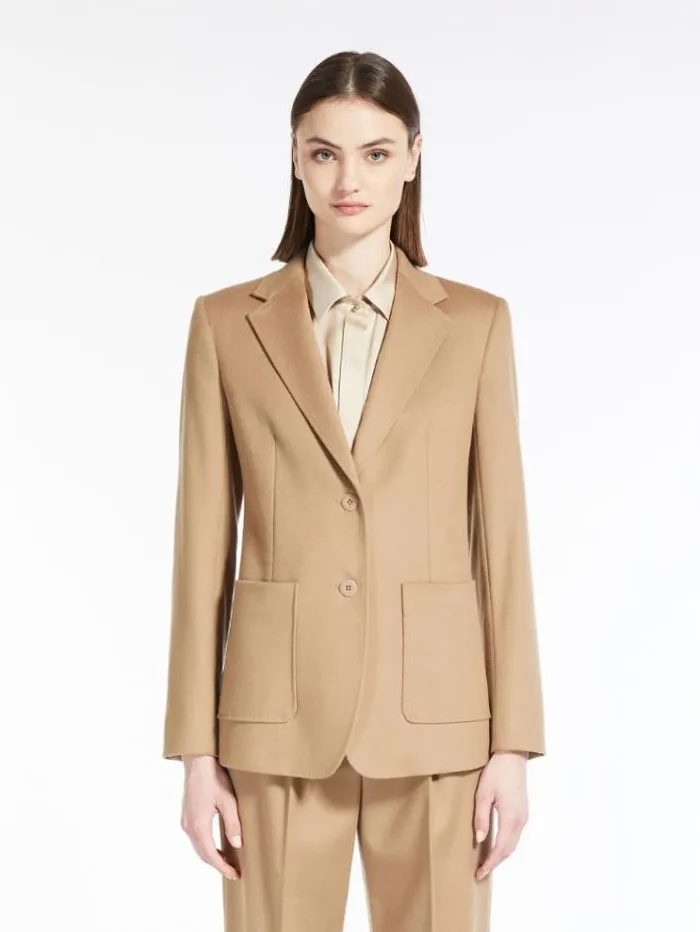 Woman Wool Singlebreasted Jacket Camel Maxmara Suit