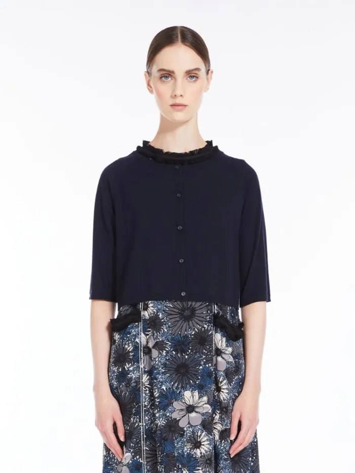 Woman Wool Yarn Shrug Ultramarine Maxmara Knitwear And Sweatshirts