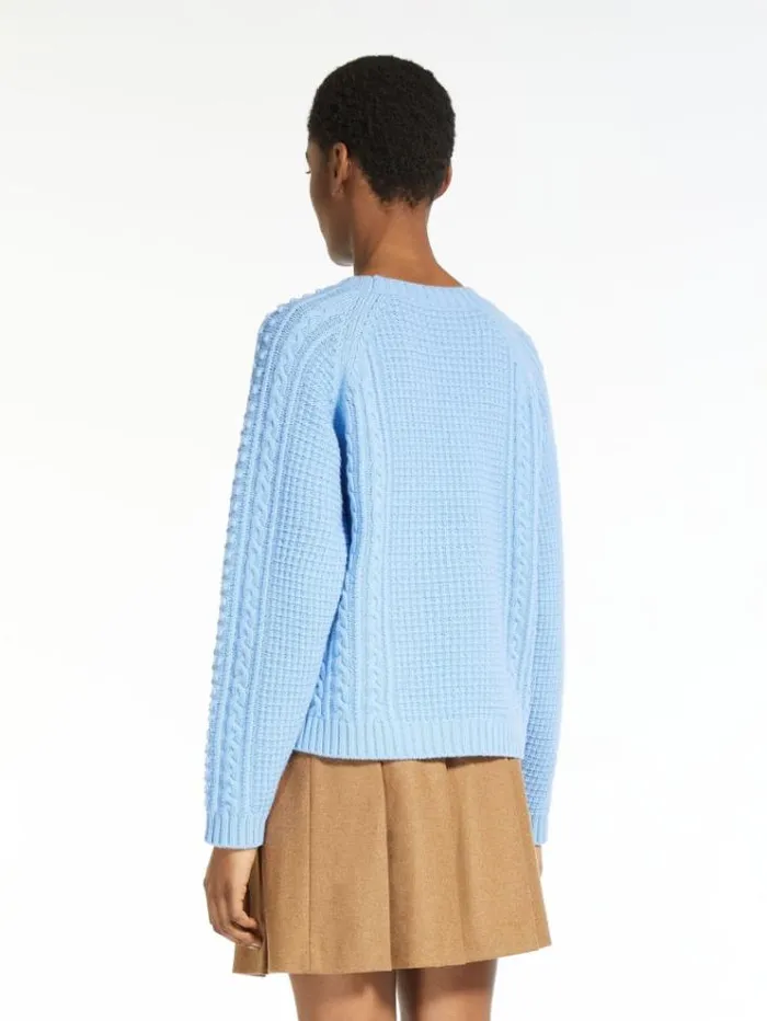 Woman Wool Yarn Sweater Light Blue Maxmara Knitwear And Sweatshirts Woman Wool Yarn Sweater Light Blue Maxmara Knitwear And Sweatshirts