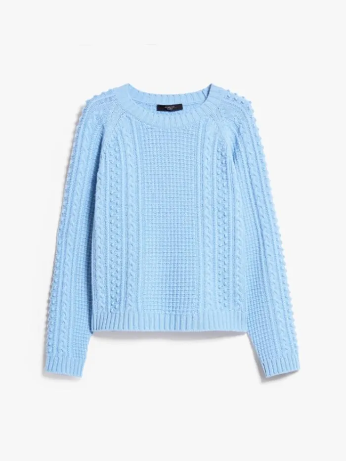 Woman Wool Yarn Sweater Light Blue Maxmara Knitwear And Sweatshirts Woman Wool Yarn Sweater Light Blue Maxmara Knitwear And Sweatshirts