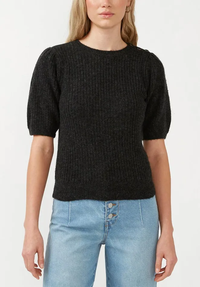 Women Agata Black Women039s Short Sleeve Sweater Black Buffalo David Bitton Sweaters Women Agata Black Women039s Short Sleeve Sweater Black Buffalo David Bitton Sweaters
