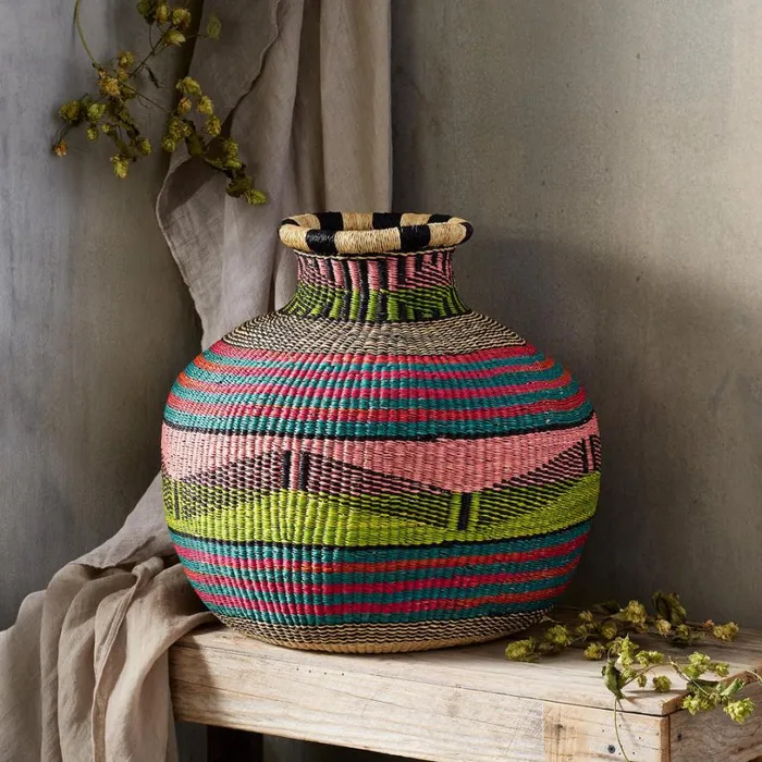Women Akwete OneOfAKind Cape Basket Sundance Catalog Decor