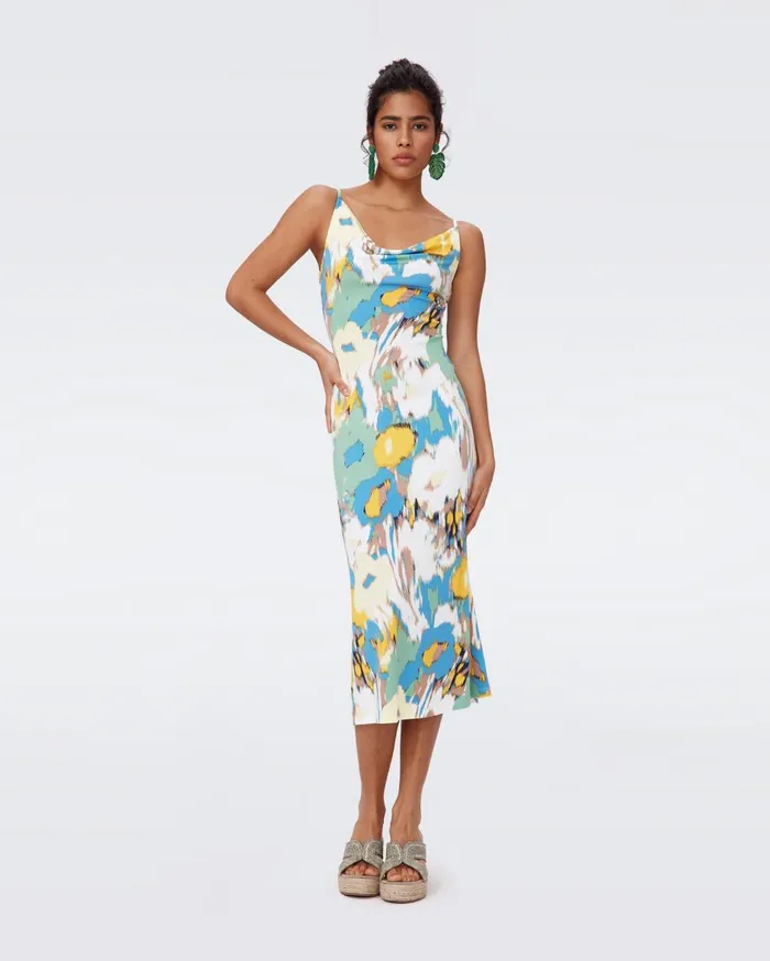 Women Alik Dress Huge Day Dream Floral Blue DVF Dresses