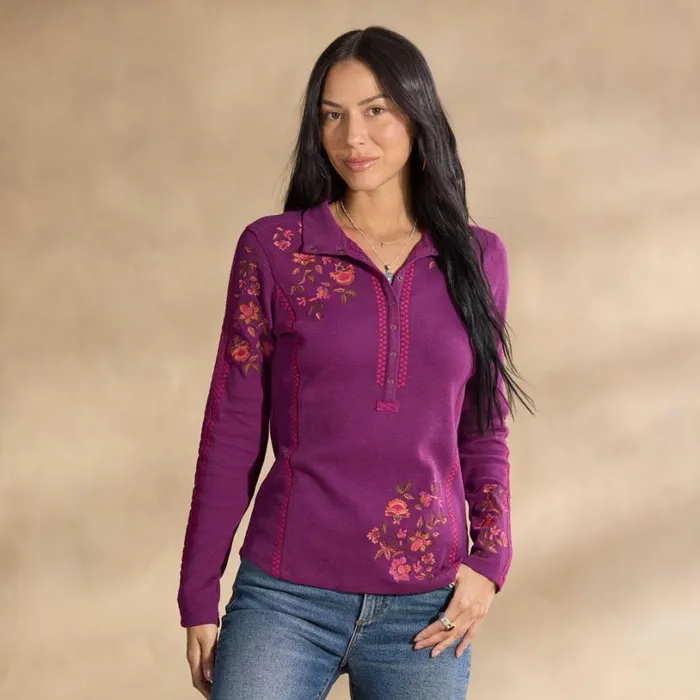 Women Alpenwild Henley Magenta Sundance Catalog Tops Women Alpenwild Henley Magenta Sundance Catalog Tops