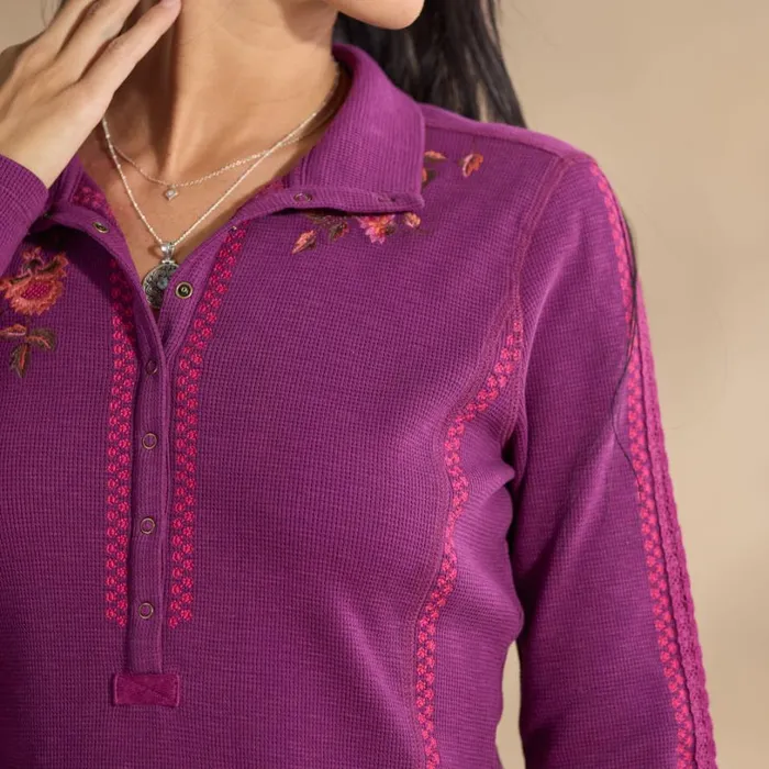Women Alpenwild Henley Magenta Sundance Catalog Tops Women Alpenwild Henley Magenta Sundance Catalog Tops