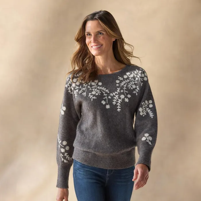 Women Anya Vines Sweater Rhythmic Red Sundance Catalog Sweaters Women Anya Vines Sweater Rhythmic Red Sundance Catalog Sweaters