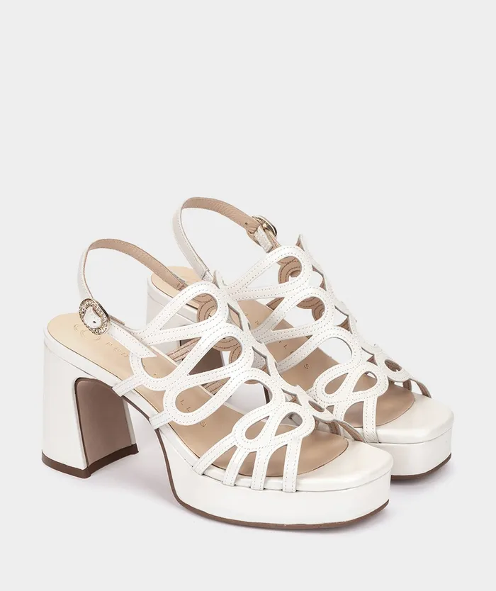 Women Asn White 8211 Heeled Sandals Pedro Miralles