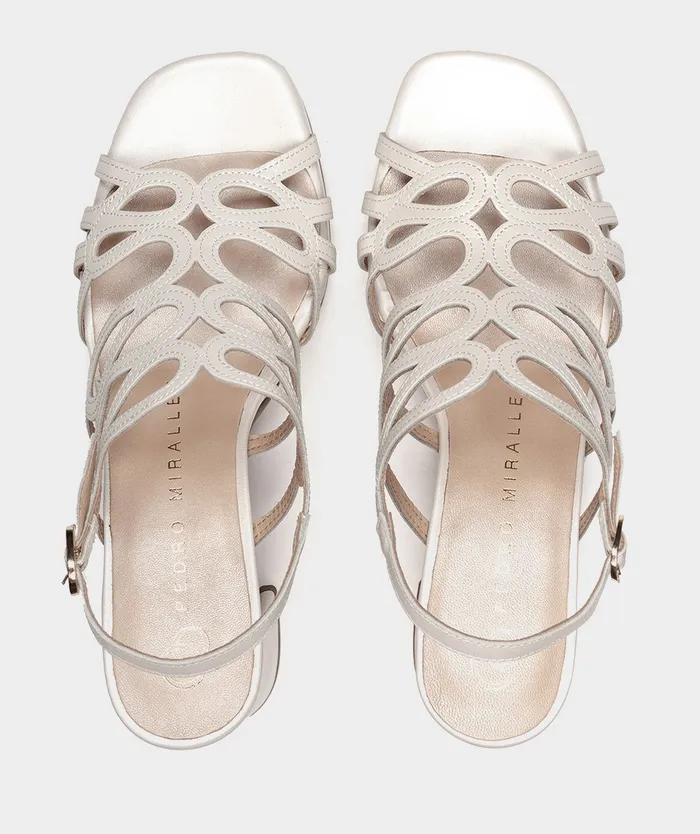 Women Asn White 8211 Heeled Sandals Pedro Miralles