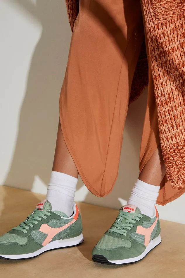 Women Athletic Shoes Free People Diadora Camaro Sneakers Green Basil Peach Pearl Women Athletic Shoes Free People Diadora Camaro Sneakers Green Basil Peach Pearl