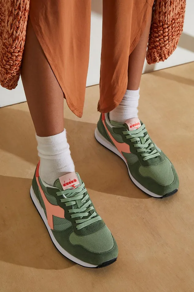 Women Athletic Shoes Free People Diadora Camaro Sneakers Green Basil Peach Pearl