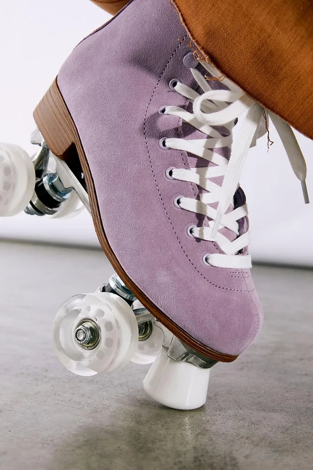 Women Athletic Shoes Free People Roller Rink Suede Skates Lilac