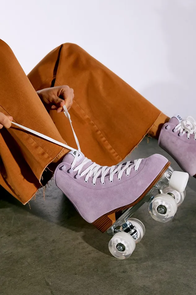 Women Athletic Shoes Free People Roller Rink Suede Skates Lilac