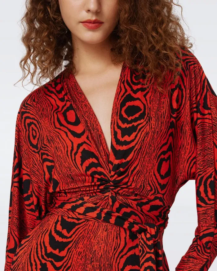 Women Aurelia Jumpsuit Wood Grain Red DVF Jumpsuits and Rompers