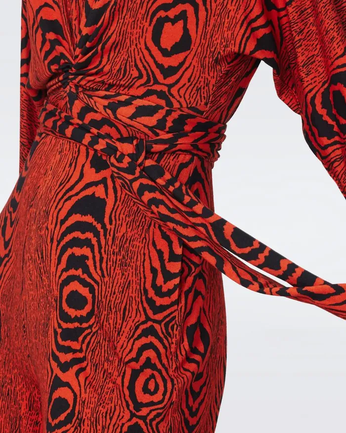 Women Aurelia Jumpsuit Wood Grain Red DVF Jumpsuits and Rompers