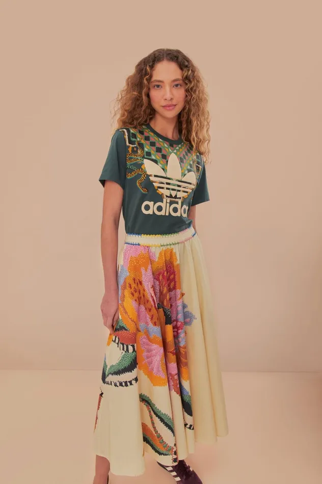 Women Beige Lucy Floral Maxi Skirt Beige Lucy Floral FARM Rio Skirts