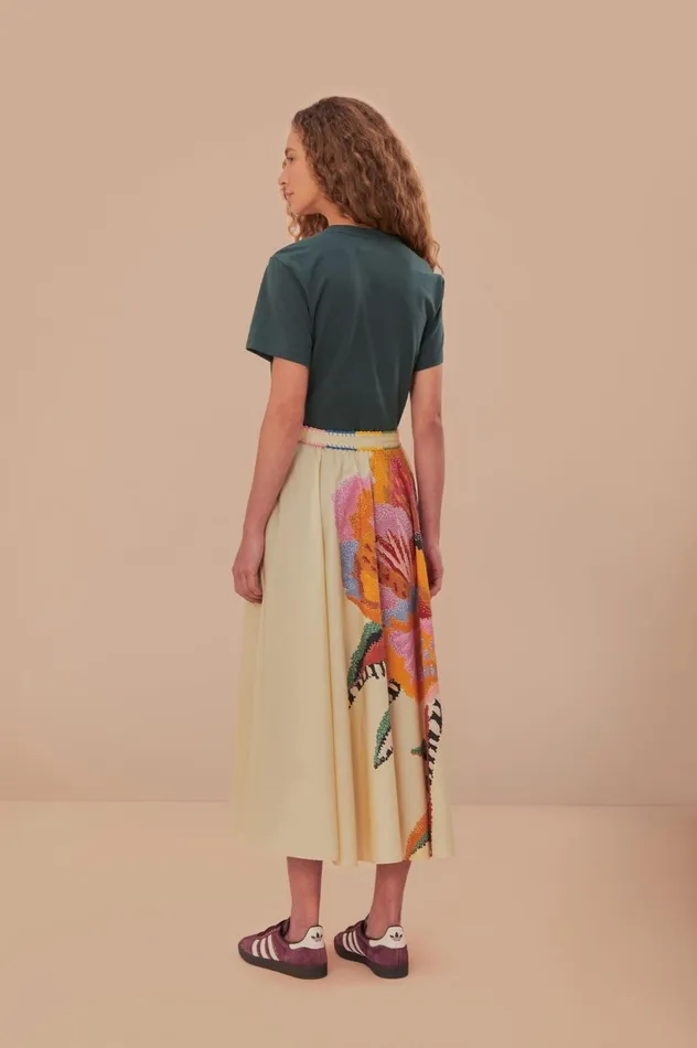 Women Beige Lucy Floral Maxi Skirt Beige Lucy Floral FARM Rio Skirts