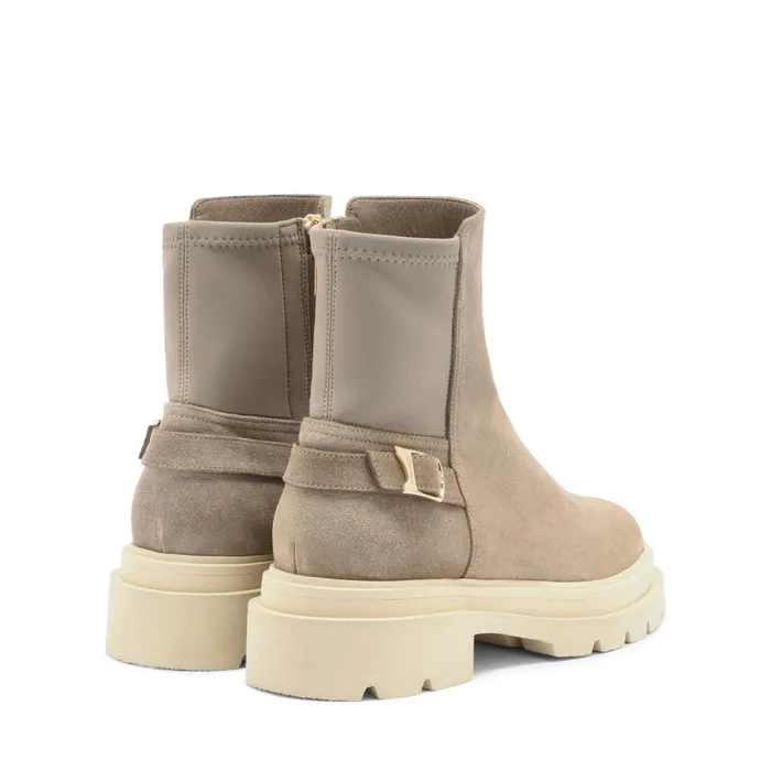 Women Beige Suede Ankle Boot Santoni Boots and Ankle Boots