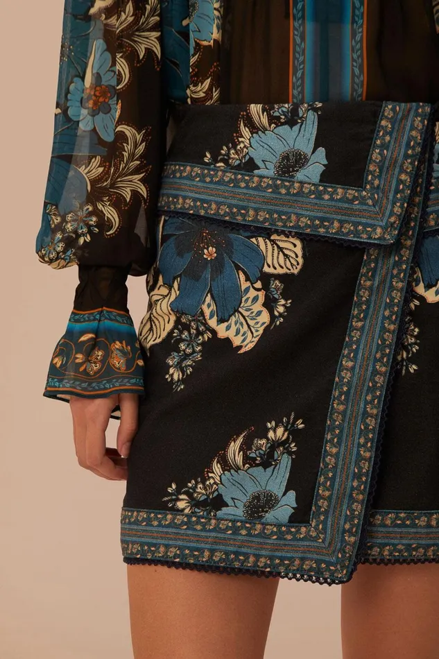 Women Blossom Tapestry Skirt Blossom Tapestry Black FARM Rio Skirts Women Blossom Tapestry Skirt Blossom Tapestry Black FARM Rio Skirts