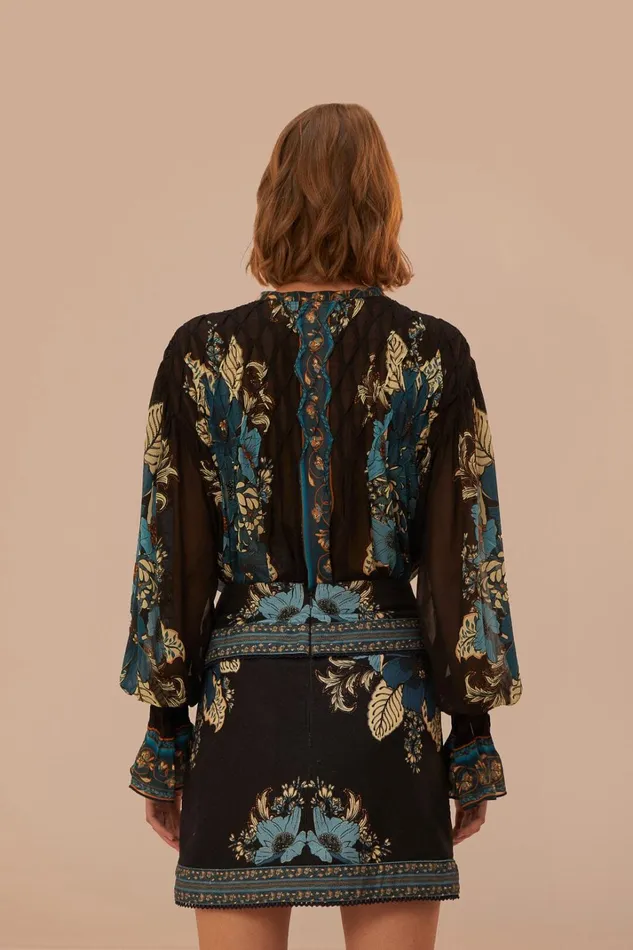 Women Blossom Tapestry Skirt Blossom Tapestry Black FARM Rio Skirts Women Blossom Tapestry Skirt Blossom Tapestry Black FARM Rio Skirts