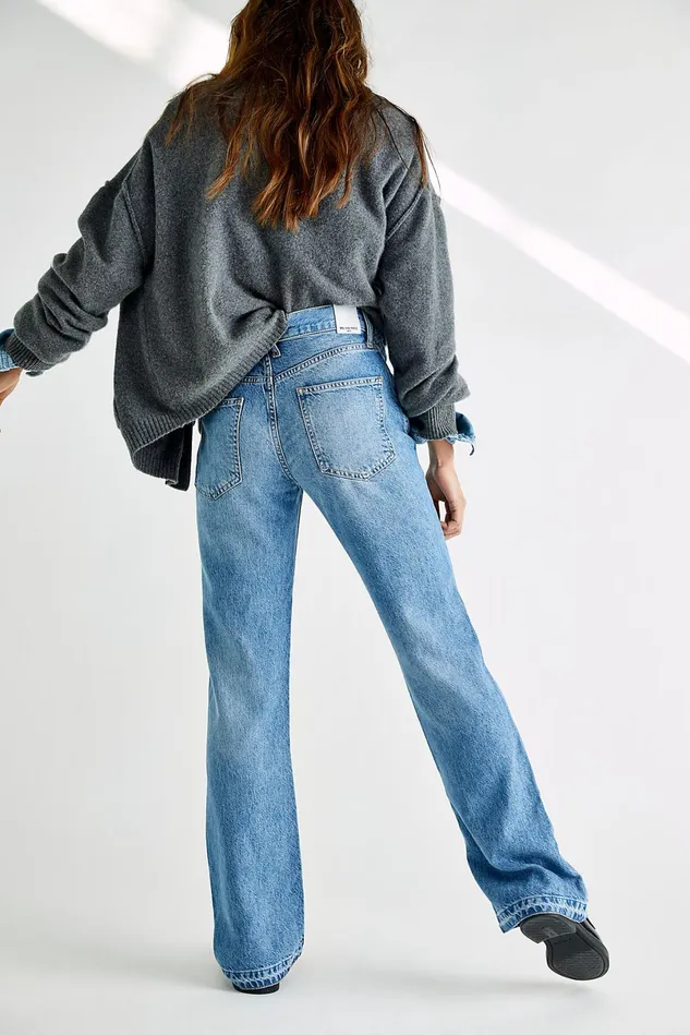 Women Bootcut Jeans Free People Baggy Bootcut Jeans Mirage Blue